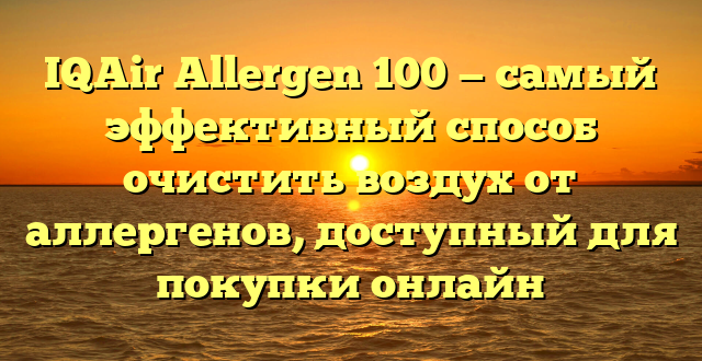 IQAir Allergen 100 — самый эффективный способ очистить воздух от аллергенов, доступный для покупки онлайн