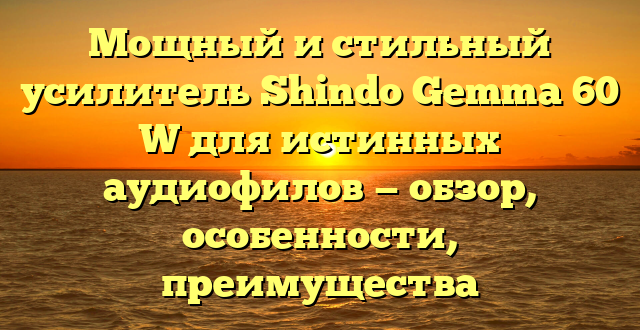 Мощный и стильный усилитель Shindo Gemma 60 W для истинных аудиофилов — обзор, особенности, преимущества