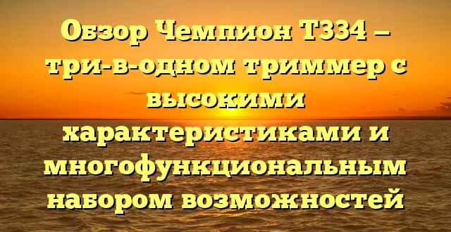 Обзор Чемпион Т334 — три-в-одном триммер с высокими характеристиками и многофункциональным набором возможностей